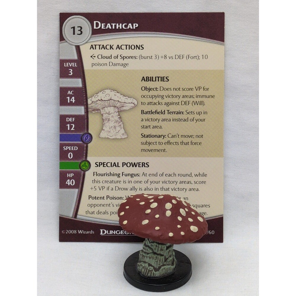 Deathcap Dungeons And Dragons Miniature Demon Web 54/60 With Card